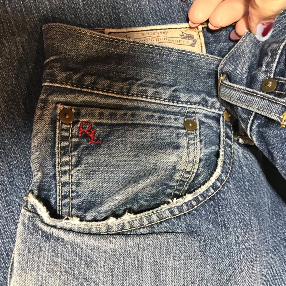 Polo Ralph Lauren Authentic Dungarees Mens‎ Blue Straight Leg Denim Jeans 36x32 - Picture 10 of 16